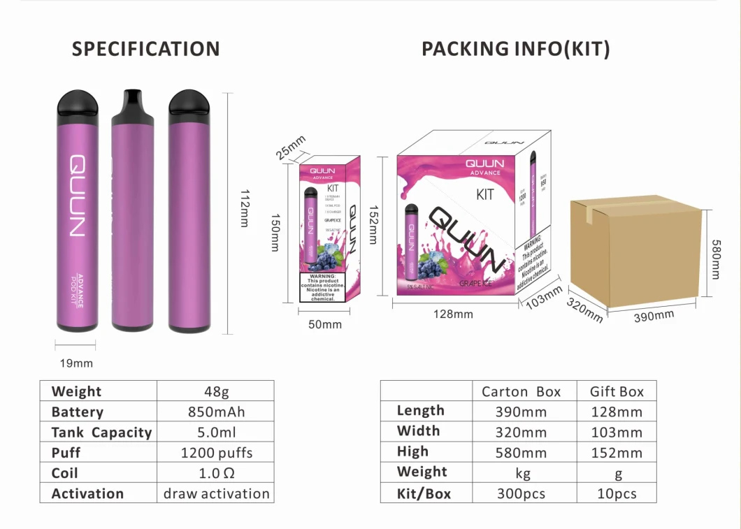 Pen Style Closed Pods 5ml Prefilled Pod System Vape System