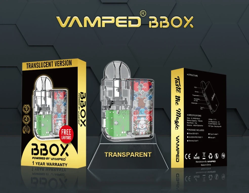 China Vape Factory Wholesale Vamped Aladdin PRO Bbox Pod Rechargeable Open System Vape Pod Vape Kit