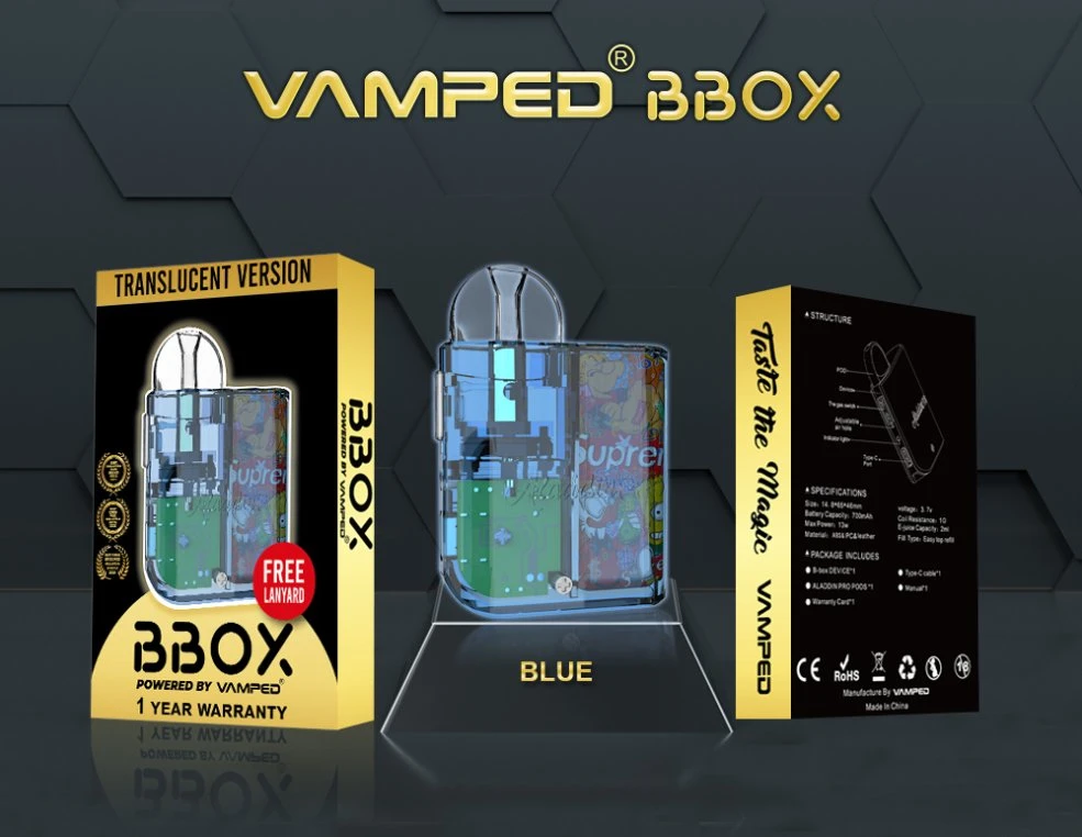 China Vape Factory Wholesale Vamped Aladdin PRO Bbox Pod Rechargeable Open System Vape Pod Vape Kit